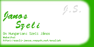 janos szeli business card