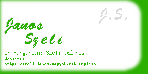 janos szeli business card